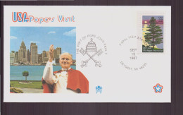 Etats-Unis, Enveloppe Avec Cachet Commémoratif " Visite Du Pape Jean-Paul II " Detroit, 19 Septembre 1987 - Omslagen Van Evenementen