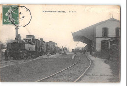 CPA 72 Marolles Les Braults La Gare Et Le Train Tramway - Marolles-les-Braults