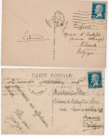 177 Pasteur Sur 2 CPA Pour L'Etranger - 1922-26 Pasteur