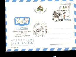 REPUBBLICA DI SAN MARINO AEROGRAMMA FDC ESPOSIZIONE DI FILATELIA OLIMPICA - Otros & Sin Clasificación