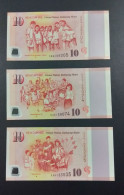 Singapore 10 Dollars X 5 Pieces  2015 Commemorative 50 Years Of Nation Building  P-56-57-58-59-60 UNC - Singapore