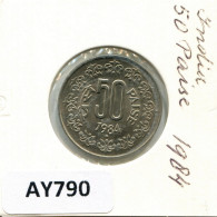 50 PAISE 1984 INDIA Coin #AY790.U.A - India