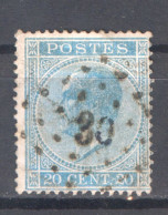 België OCB18 Gestempeld Pt30 Basecles COBA €20 - 1865-1866 Profile Left