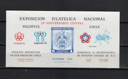 Chile 1976 Space, Viking, Olympic Games Montreal, Football Soccer World Cup, US Bicentennial Special Vignette MNH - Sud America