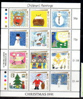 GUERNSEY GUERNESEY 1991 CHRISTMAS NATALE NOEL WEIHNACHTEN NAVIDAD NATAL BLOCK SHEET SET MNH - Guernesey