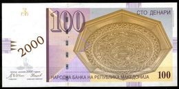 Macedonia 100 Denari 2000,commemorativ Banknote Limited Edition,low Serial No.AA000075,as Scan - Macedonia Del Norte