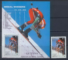 Guyane Guyana 329a N° 19 + 2050 U Jeux Olympiques (olympic Games) Calgary Canada ** MNH - Winter 1988: Calgary