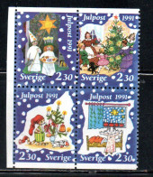 SWEDEN SVERIGE SVEZIA SUEDE 1991 CHRISTMAS NATALE NOEL WEIHNACHTEN NAVIDAD BLOCK BLOCCO BLOC MNH - Neufs