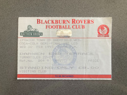 Blackburn Rovers V Sheffield Wednesday 1992-93 Match Ticket - Eintrittskarten