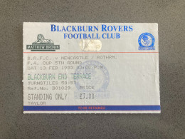Blackburn Rovers V Newcastle United 1992-93 Match Ticket - Tickets D'entrée