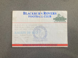 Blackburn Rovers V Ipswich Town 1993-94 Match Ticket - Tickets D'entrée