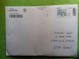 Lettre Suivie Avec Timbre Personnalisé LYON Place Bellecourt / Fourvières MAX 100 G , Obl 2024 , TB - Sellos Imprimibles (Montimbrenligne)