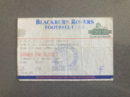 Blackburn Rovers V Leeds United 1993-94 Match Ticket - Eintrittskarten