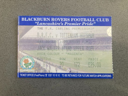 Blackburn Rovers V Tottenham Hotspur 1998-99 Match Ticket - Eintrittskarten