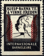 NORVÈGE / NORWAY -"HJELP BARNA TIL Å VINNE FREDEN" Stamp (Help The Children Win Peace) For Int'l Children Camps -VF Used - Vignetten (Erinnophilie)