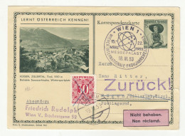 Fogen, Zillertal Illustrated Postal Stationery Postcard Posted 1953 - Special Postmark - Taxed - Non Reclame Sticker - Strafport