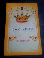 Kingdom Of EGYPT 1940's, - Bay Rhum Vintage Label, Original, Rosery Egypt Co. - Alcoli E Liquori