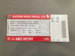 Blackburn Rovers V Wolverhampton Wanderers 2016-17 Match Ticket - Eintrittskarten