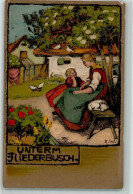 39173502 - Kuenstlerkarte Sign. W.W. Unterm Fliederbusch  Meissner U. Buch Serie 329 Dorfleben  AK - Other & Unclassified