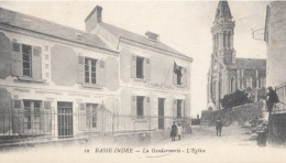 CPA (  36) BASSE INDRE  La Gendarmerie L Eglise    (b.bur ) - Saint-Amand-Montrond