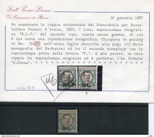 B.L.P. Lire 1 Soprastampa Incompleta Solo B.L. Pos. 80 - Ongebruikt