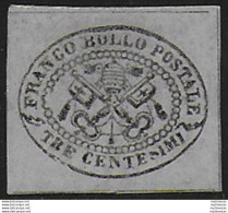 1867 Stato Pontificio 3 C. Grigio MH Sassone N. 15 - Stato Pontificio