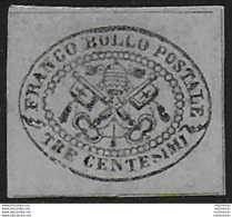 1867 Stato Pontificio 3 C. Grigio MH Sassone N. 15 - Kirchenstaaten