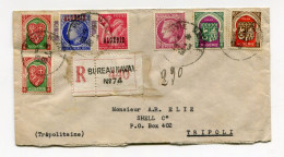 !!! ALGERIE, LETTRE RECOMMANDEE DU BUREAU NAVAL N°74 DE 1948 POUR TRIPOLI - Cartas & Documentos