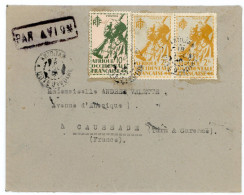 COTE D'IVOIRE ENV 1940 ABIDJAN LETTRE AVION => CAUSSADE TARN ET GARONNE - Cartas & Documentos