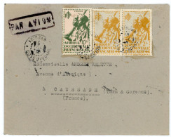 COTE D'IVOIRE ENV 1940 ABIDJAN LETTRE AVION => CAUSSADE TARN ET GARONNE - Lettres & Documents