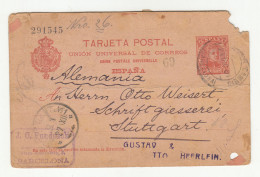 Spain Old UPU Postal Stationery Postcard Posted 1901 Barcelona To Germany B240401 - 1850-1931