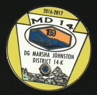 77626-Pin's Lion's Club.MD 14.new Mountains.dg Marsha Johnston.district 14k..2 Tacks.Myriade. - Associations