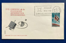 Spain España 1966, SOBRE PRIMER DÍA, FDC, CLAVILEÑO, XVII CONGRESO AERONÁUTICA INTERNACIONAL MADRID - FDC