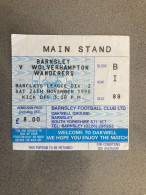 Barnsley V Wolverhampton Wanderers 1990-91 Match Ticket - Eintrittskarten