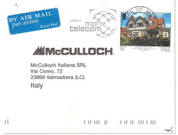 LETTERA PER ITALIA CON ANNULLO TARGHETTA - Isle Of Man