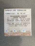 Blackburn Rovers V Leeds United 1990-91 Match Ticket - Eintrittskarten
