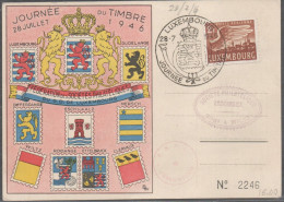 LUSSEMBURGO - 1946 - Cartolina Emessa In Occasione Della Giornata Del Francobollo Del 1946 - Briefe U. Dokumente