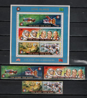 Cook Islands 1975 Space, Apollo-Soyuz Set Of 6 + S/s MNH - Océanie