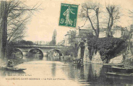 94 - Villeneuve Saint Georges - Le Pont Sur I'Yerres - Animée - CPA - Oblitération Ronde De 1908 - Voir Scans Recto-Vers - Villeneuve Saint Georges