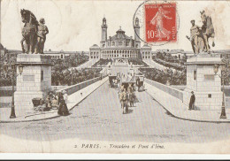 PARIS . - Le Pont D'Iéna Et Le Trocadéro . Attelages Sur Le Pont - Ponts