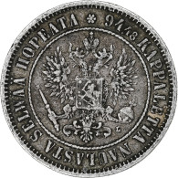 Finlande, Alexander III, Markka, 1892, Helsinki, Argent, TTB+, KM:3.2 - Finlandia