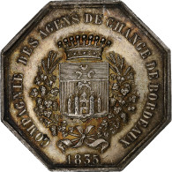 France, Jeton, Compagnie Des Agents De Change De Bordeaux, 1835, Argent - Other & Unclassified