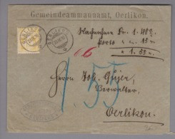 Heimat CH ZH Oerlikon 1890-04-23 NN-Orts-Brief Mit Zu# 63A - Lettres & Documents