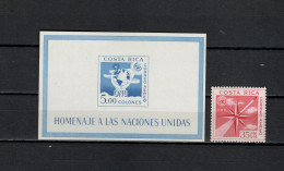 Costa Rica 1961 Space, United Nations Stamp + S/s MNH - Amérique Du Nord