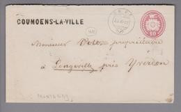 Heimat CH VD Coumoens-la-Ville 1868-112-25 Tüblibrief Nach Longeville (Klappe Fehlt) - Lettres & Documents