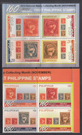2014 Philippines Stamps On Stamps Philately  Complete Set Of 2 Blocks Of 4 MNH - Philippines