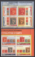 2014 Philippines Stamps On Stamps Philately  Complete Set Of 2 Blocks Of 4 MNH - Filippine