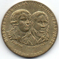 Medaille Du Bicentenaire De La Révolution Danton Et Desmoulin 1789-1989  (monnaie De Paris) - Casino