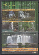 2014 Philippines Waterfalls Tourism Complete Block Of 4 + Souvenir Sheet MNH - Philippines