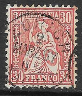 Switzerland 1862/64 Fine Used 30c Vermilion - Usados